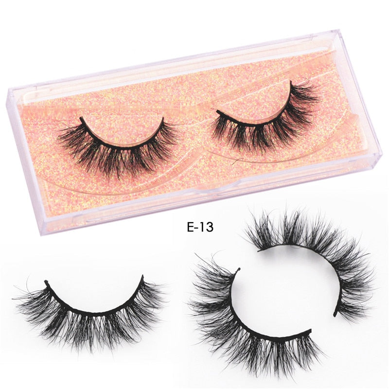 Mink Eyelashes Natural Long 3D Mink Lashes Cruelty Free Handmade Fake Lashes Makeup False Eyelash Short Soft Reusable Lashes A03