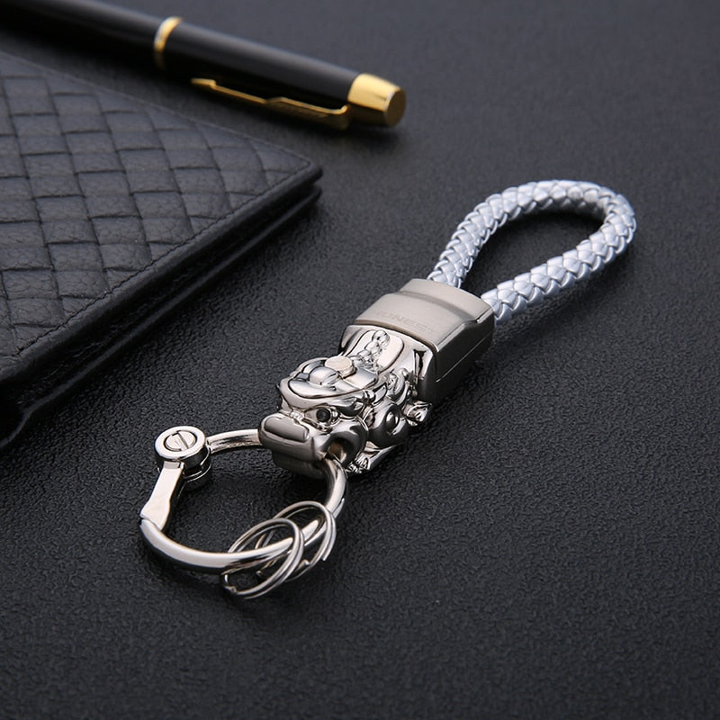 Honest Luxury Key Chain Men Women Car Keychain For Key Ring Holder Jewelry Genuine Leather Rope  Bag Pendant Fathers Day Gift