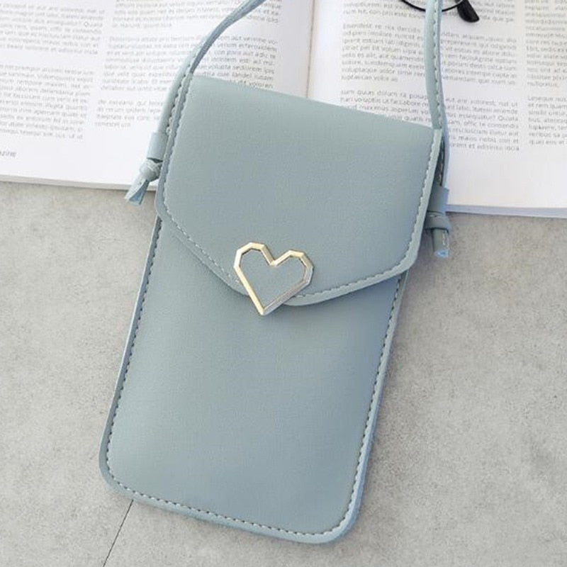 Transparent Touch Screen Retro Simple Mobile Phone Bag Women PU Chain Messenger Bags Small Flap Bag Mini Shoulder Bag Wallet