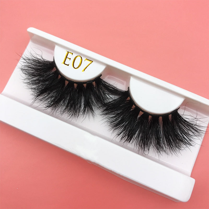 3D MIKIWI real mink lash 25mm E01 extra length and fluffy luxury mink eyelashes natural thick Eye lashes wispy makeup extention