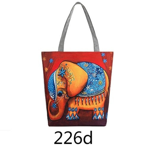 Women Printed Shoulder Bag Reusable Daily Use Women eco Shopping Bag Women Tote Handbags Cute  Summer  Beach  Bag 2020 Hot Sale