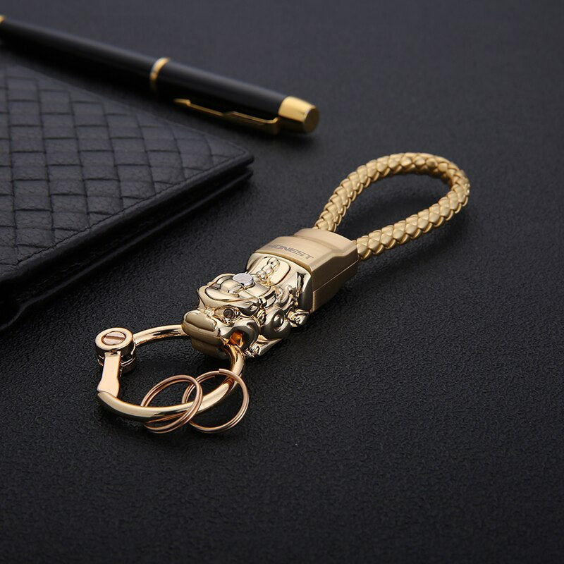 Honest Luxury Key Chain Men Women Car Keychain For Key Ring Holder Jewelry Genuine Leather Rope  Bag Pendant Fathers Day Gift