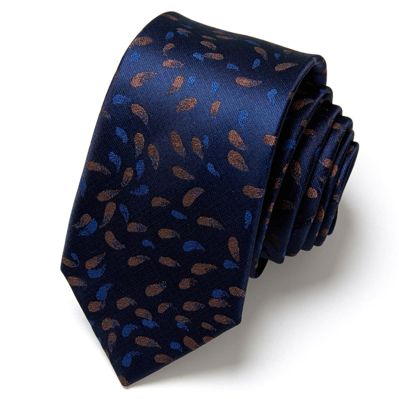 New Style Fashion Men's Tie 7.5cm Blue Necktie Green & Orange Silk Gravatas For Men Paisley Floral Fit Wedding Workplace Slim