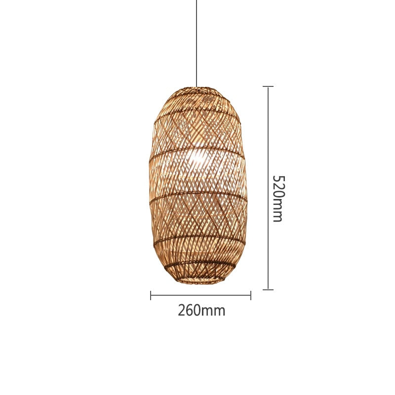 Natural Rattan Lamp Pendant light New Chinese Style Hand-woven Pendant Light for Living Room Hanging Luminaire Dining Room light