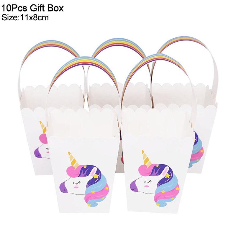 Unicorn Paper Candy Gift Bag Unicorn Party Cookie Popcorn Box for Kids Girl Birthday Party Decoration Supplies Baby Shower Favor
