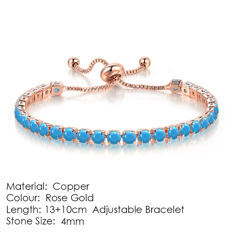 Tennis Bracelets For Women Shining White Gold Color Single-layer Zircon Adjustable Slider Buckle Charm Bracelet Fashion Jewelry