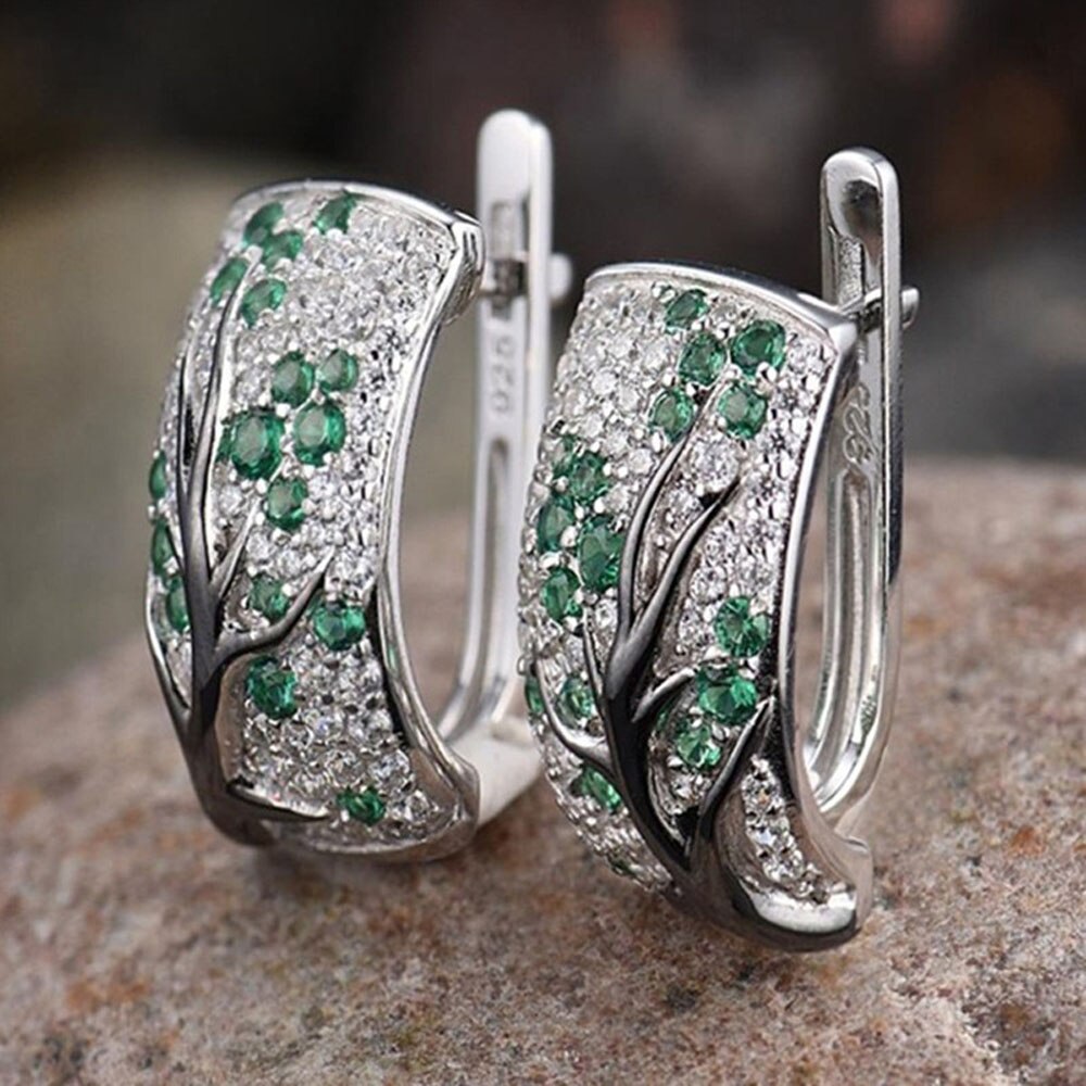 Pair of Shiny Crystal Rhinestone Stud Earrings Women Fine Ear Jewelry Gifts Fashion Party Wedding Elegant Flower Pattern Ear Stud Earrings