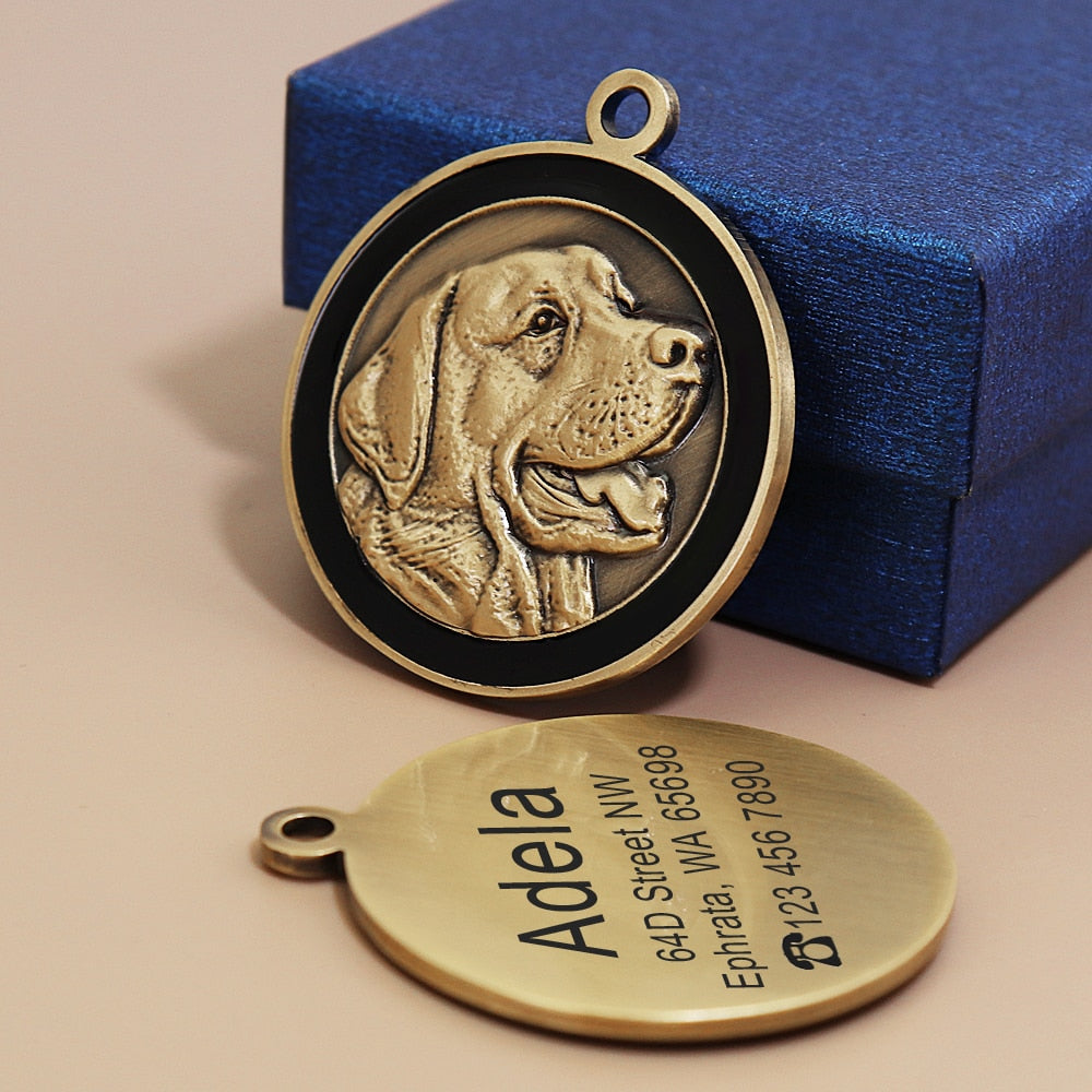 Customized Dog ID Tag Personalized Dogs Cats Tags Nameplate Anti-lost Name Plates Free Engraving Pet Pendant With Gift Box