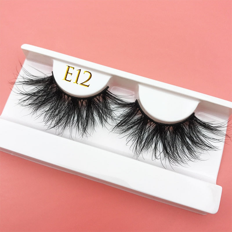 3D MIKIWI real mink lash 25mm E01 extra length and fluffy luxury mink eyelashes natural thick Eye lashes wispy makeup extention