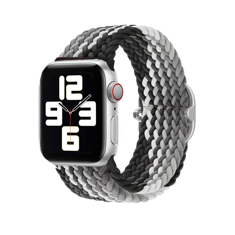 Nylon Braided Solo Loop Strap for Apple Watch Band 38mm 40mm 42mm 44mm Sport Elastics Wristband for iWatch Series 6/5/4/3/2/1/SE