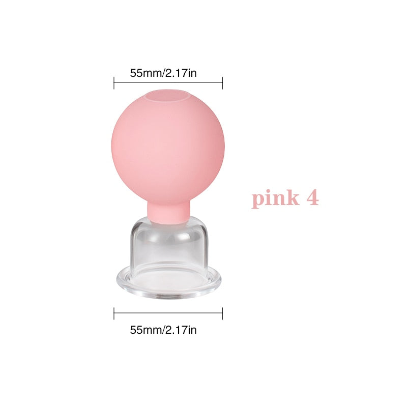 Rubber Vacuum Cupping Glasses Face Massage Cups Skin Lifting Anti Cellulite Cans Vacuum Jar Medical Chineses Therapy Cupping