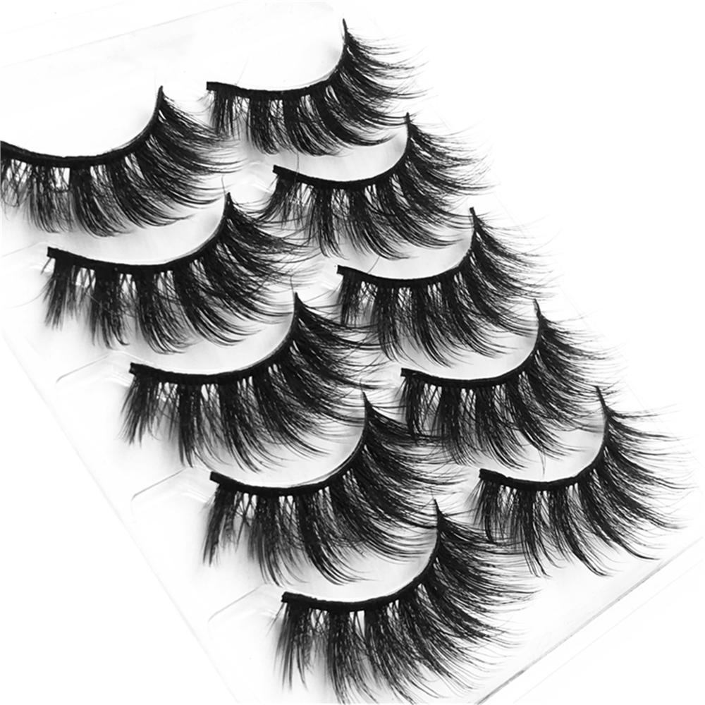 5/8 Pairs 20mm Mink Lashes 3D Natural False Eyelashes Fluffy Faux Mink Eyelashes Wispies Long Extension Eyelashes Pack Maquiagem