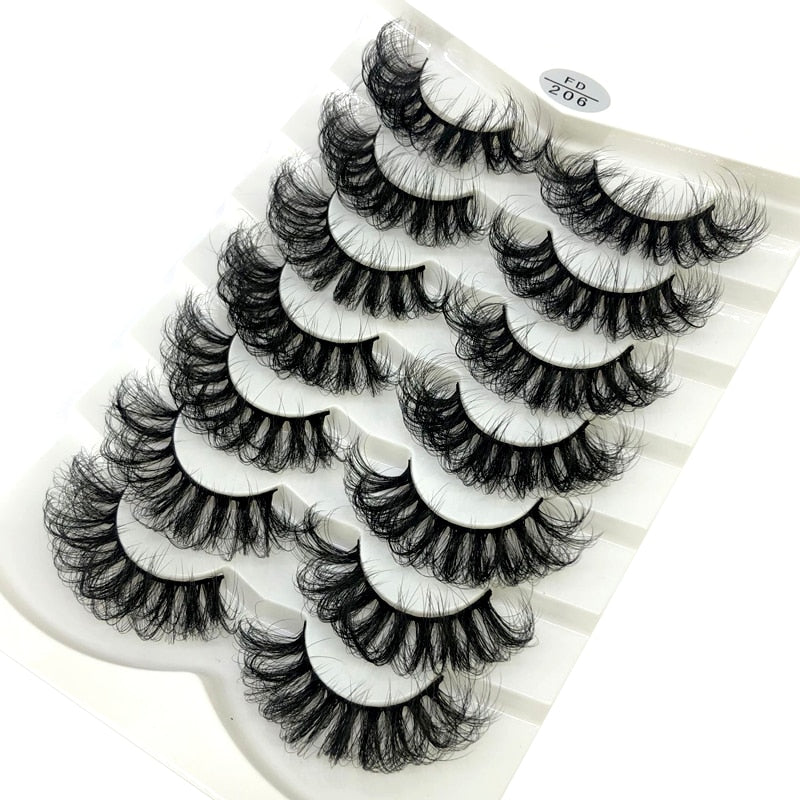 HBZGTLAD New 7/8 pairs 15-25mm natural 3D false eyelashes fake lashes makeup kit Mink Lashes extension mink eyelashes maquiagem