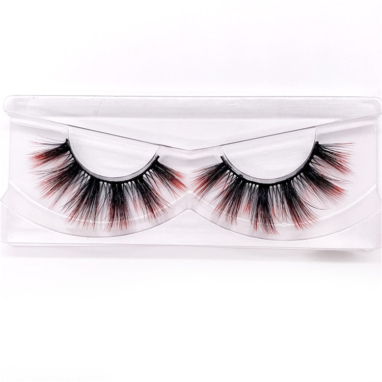 New 9D faux mink color lashes wholesale natural long fluffy individual dramatic colorful false eyelashes Makeup Extension Tools