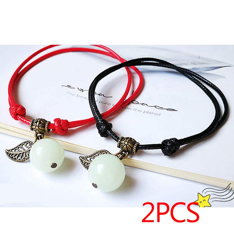 JUYA Simple Luminous Bead Anklets Bracelets For Women Men Adjust 10-24 cm Summer Beach Rope Chain Anklet Bracelet Jewelry