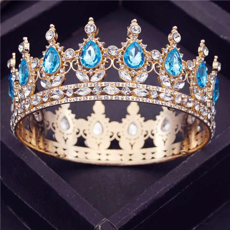 Crystal Vintage Royal Queen King Tiaras and Crowns Men/Women Pageant Prom Diadem Hair Ornaments Wedding Hair Jewelry Accessories