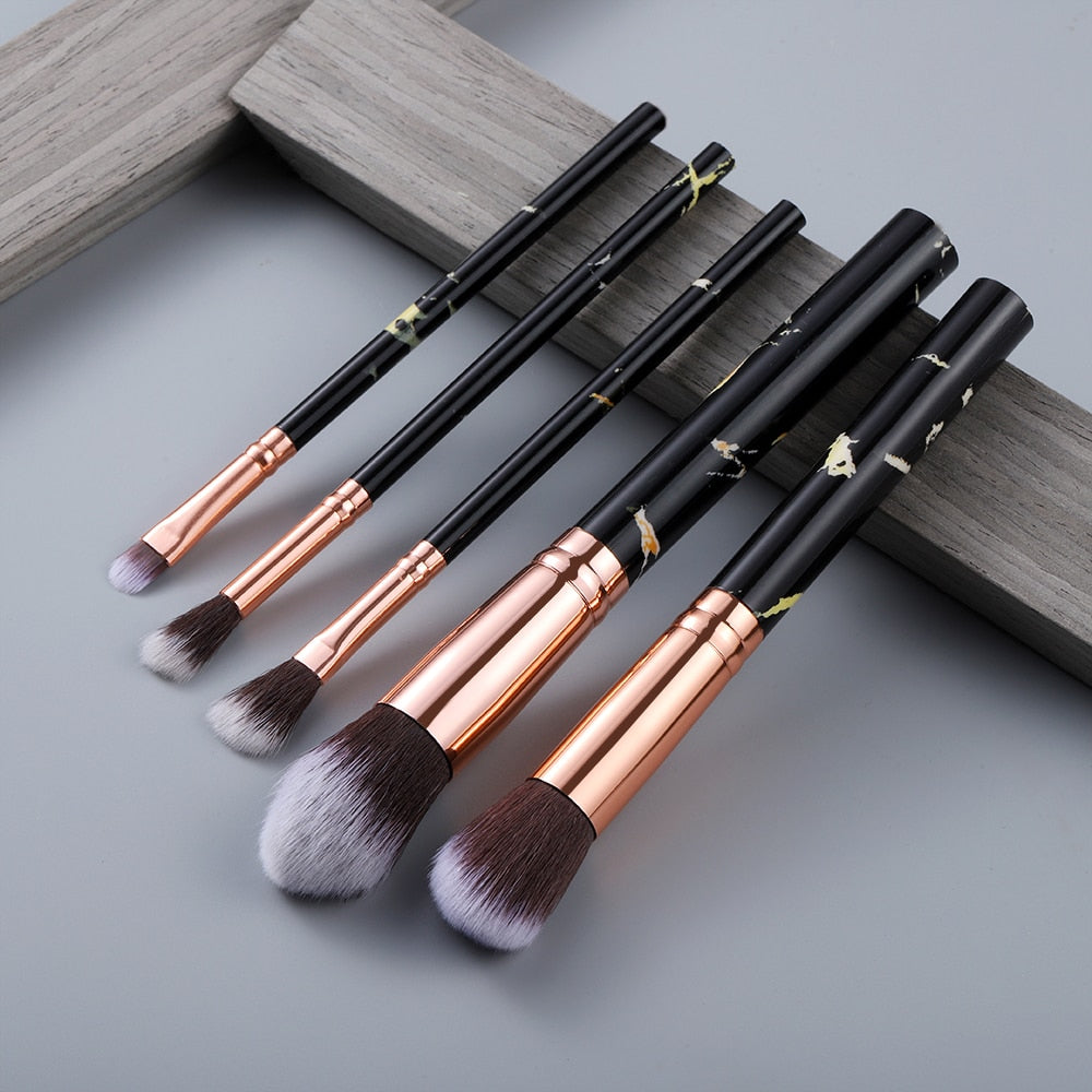 FLD Professional Makeup Brush Set Tools Powder Foundation Eyeshadow Lip Eyeliner Blush Marble Face Makeup Brushes