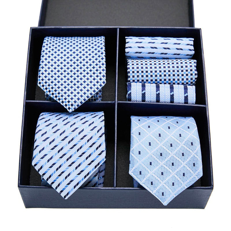 Gift box packing Silk Ties For Men Novelty Hanky  Set 3 Styles  Men's Tie Formal Red Cravat for Wedding Business Necktie