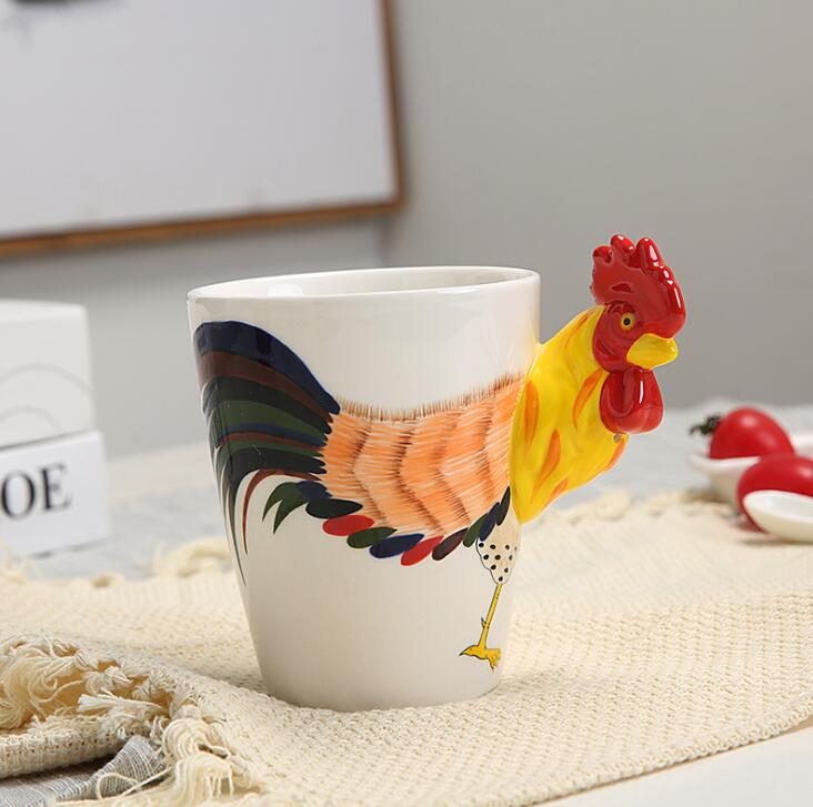 Hand-Painted 3D Animal Ceramic Coffee Cup: A Unique Birthday Gift and Special Occasion Present.