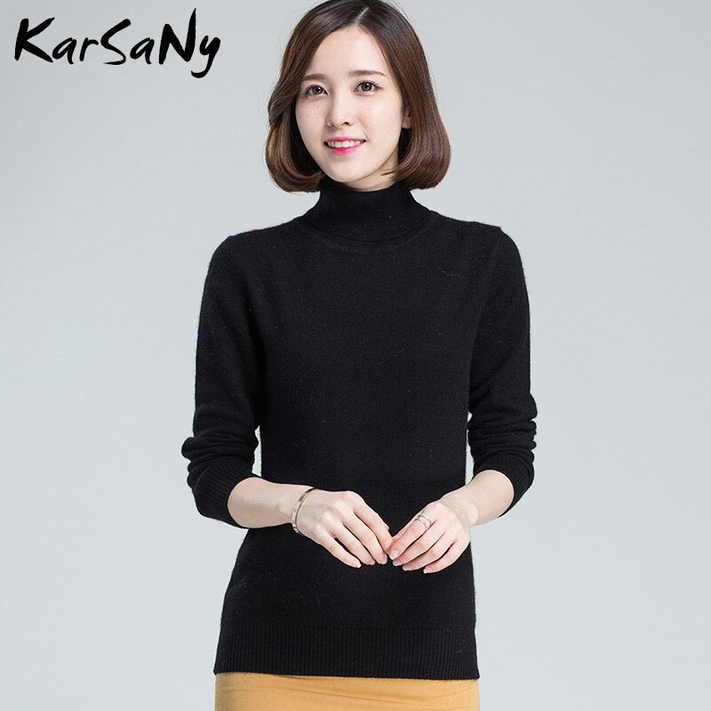 Turtleneck Sweater Women Winter Wool Long Sleeve Women's Cashmere Sweater Women Pull Femme Knit Pullover Womens Sweaters 2021