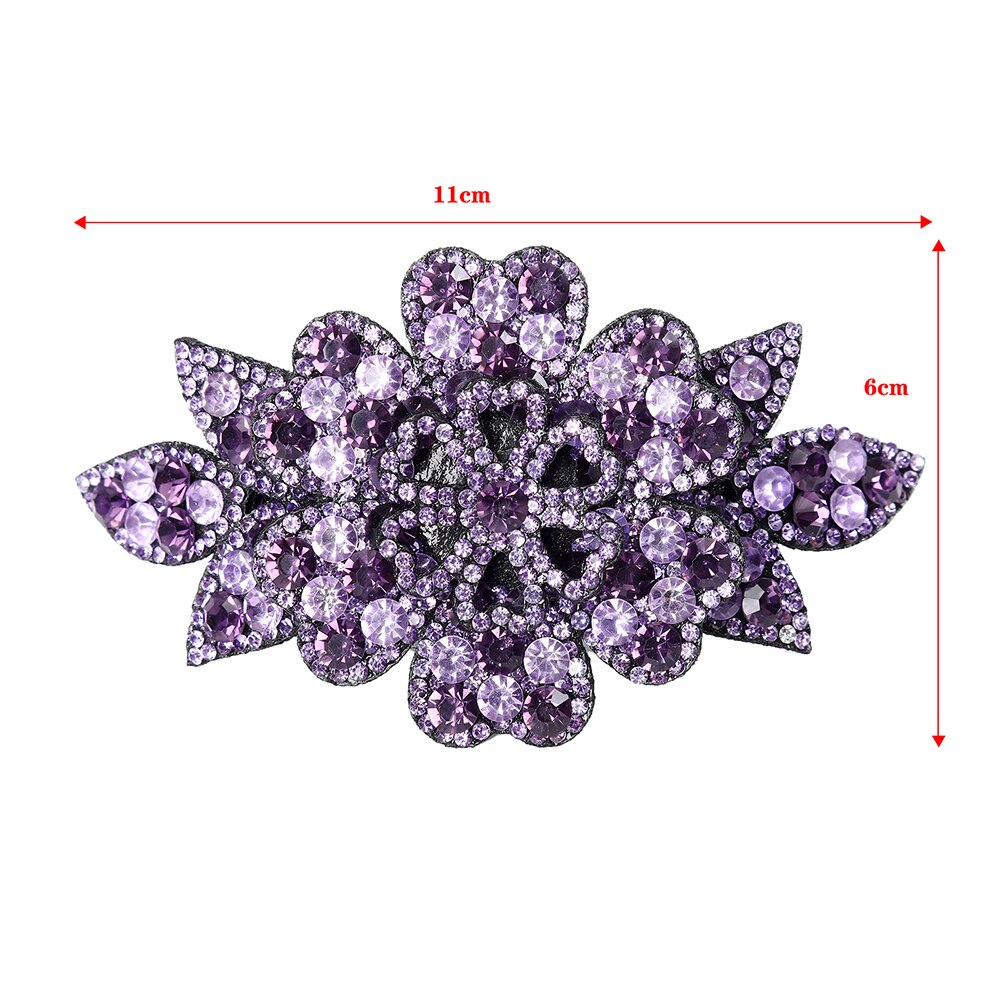 AWAYTR Crystal Flower Barrettes Hair Clips for Women Vintage Rhinestone Hairpins Headwear Girls Hair Accessories Jewelry Clips