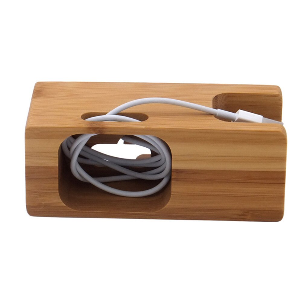 Wooden Charging Dock Station for Mobile Phone Holder Stand Bamboo Charger Stand Base For Apple Watch series and For iphone