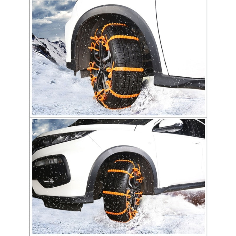 10pcs/set Car Universal Anti-skid Snow Chain Off-road Vehicle Emergency Ties Q9QD