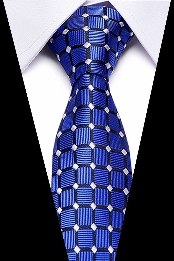 Luxury Wedding Ties 7.5cm Men's Classic Tie Silk Jacquard Woven Tie Set Business Necktie Accessories Men Necktie