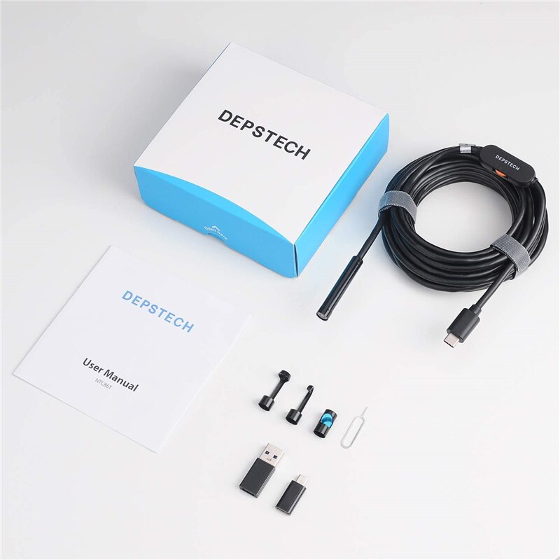 DEPSTECH USB / Wireless Endoscope Camera 5MP FHD Pipe Inspection Camera IP67 Waterproof Borescope Type C for Android PC MacBook