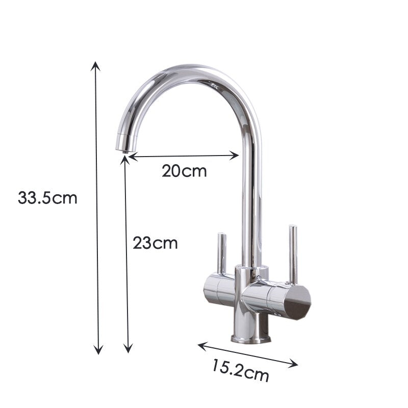 Kitchen Faucet Water with Dot Brass Purifier Faucet Dual Sprayer Drinking Filtered Water Tap Vessel Sink Mixer Tap Torneira