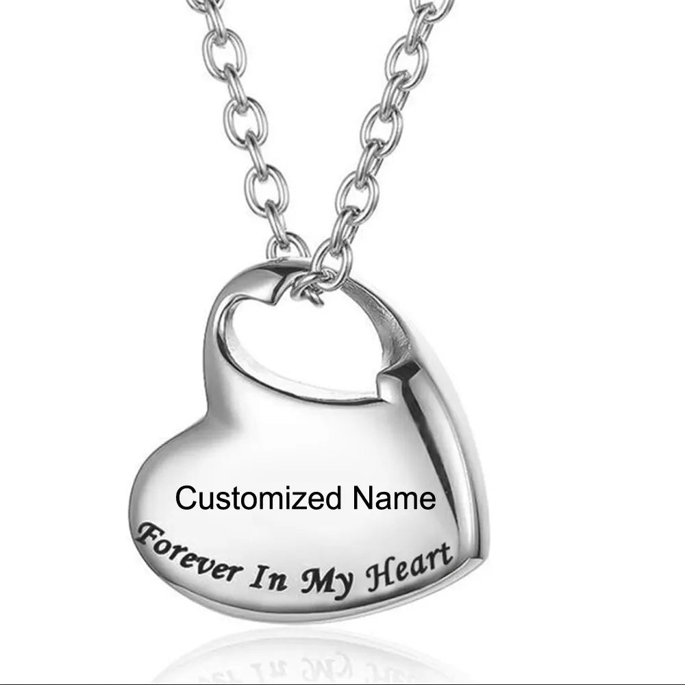 Not Fade Stainless Steel Jewelry Small Heart Locket Heart Cremation Memorial Ashes Urn Heart Necklace Jewelry Keepsake Pendant