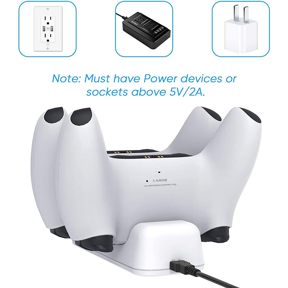 Charger for PS5 DualSense Controller Auarte Charging Station for PS5  Playstation 5 Wireless Controllers Dual USB Fast Charger