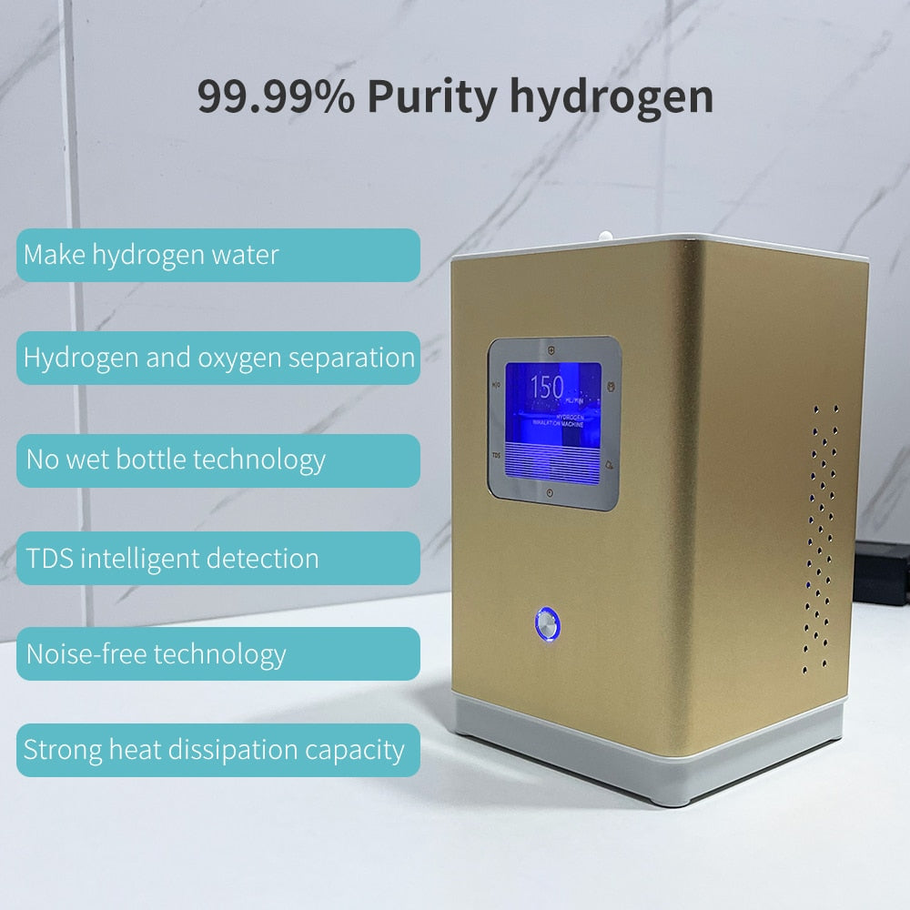 150ml Large Flow DuPont SPE PEM Hydrogen Inhaler Machine Make 99.99% Pure H2 Inhalation and Water Generator Low Noise Easy Use