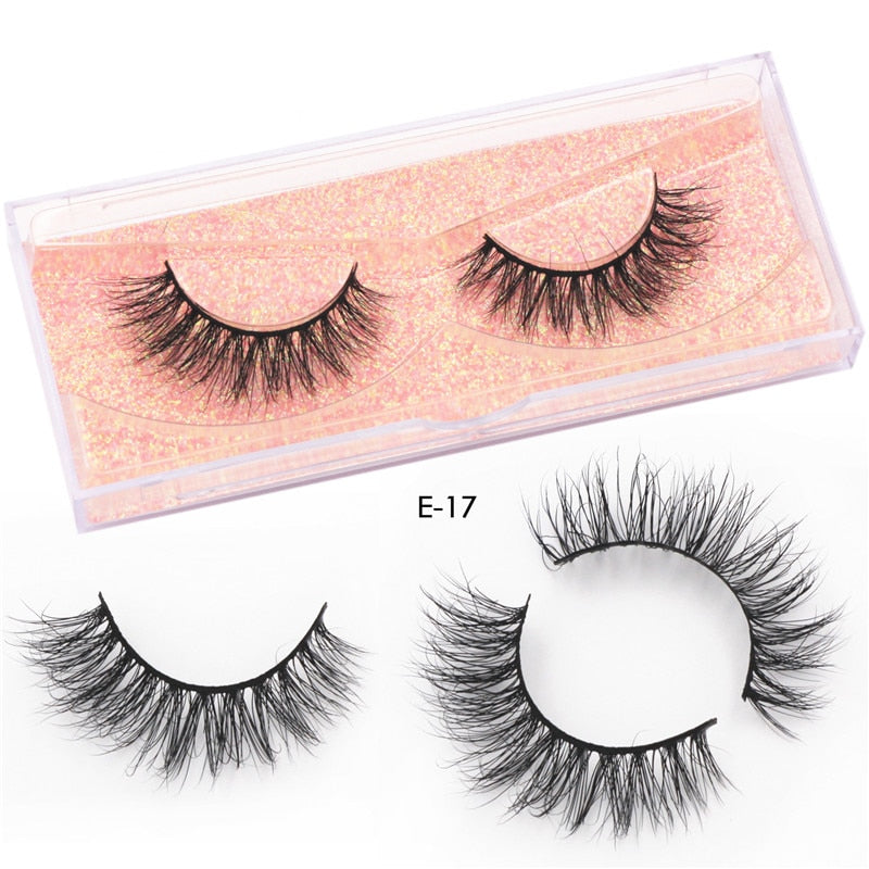 Mink Eyelashes Natural Long 3D Mink Lashes Cruelty Free Handmade Fake Lashes Makeup False Eyelash Short Soft Reusable Lashes A03