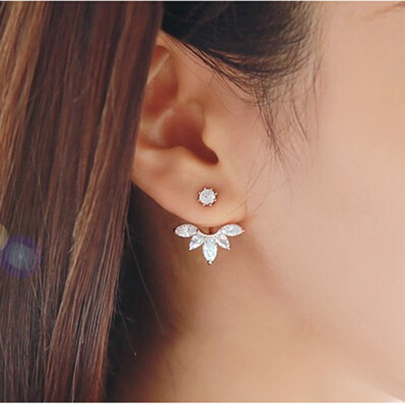 2022 New Crystal Flower Drop Earrings for Women Fashion Jewelry Gold Colour Rhinestones Earrings Gift for Party Best Friend