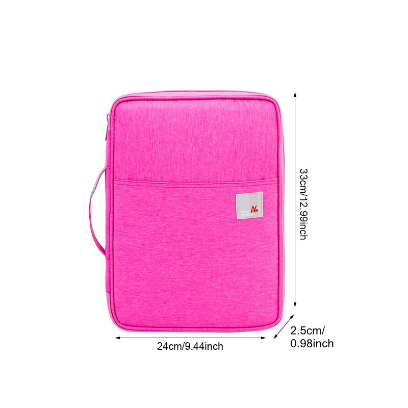 Multi-functional A4 Document Bags Filing Pouch Portable Waterproof Oxford Cloth Organized Tote For Notebooks Pens Computer Stuff