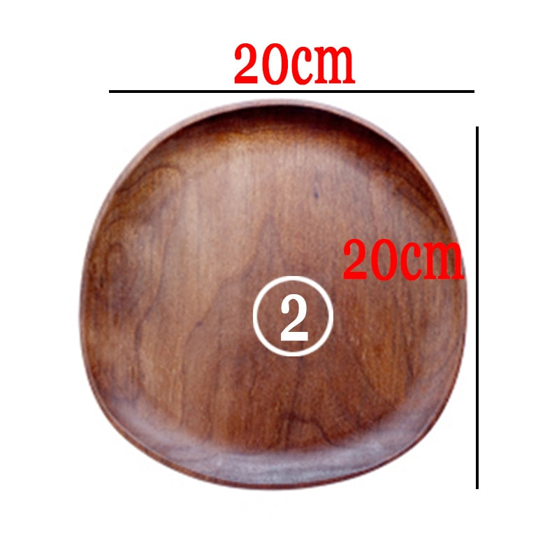 Whole Wood lovesickness Wood Irregular Oval Solid Wood Pan Plate Fruit Dishes Saucer Tea Tray Dessert Dinner Plate Tableware Set