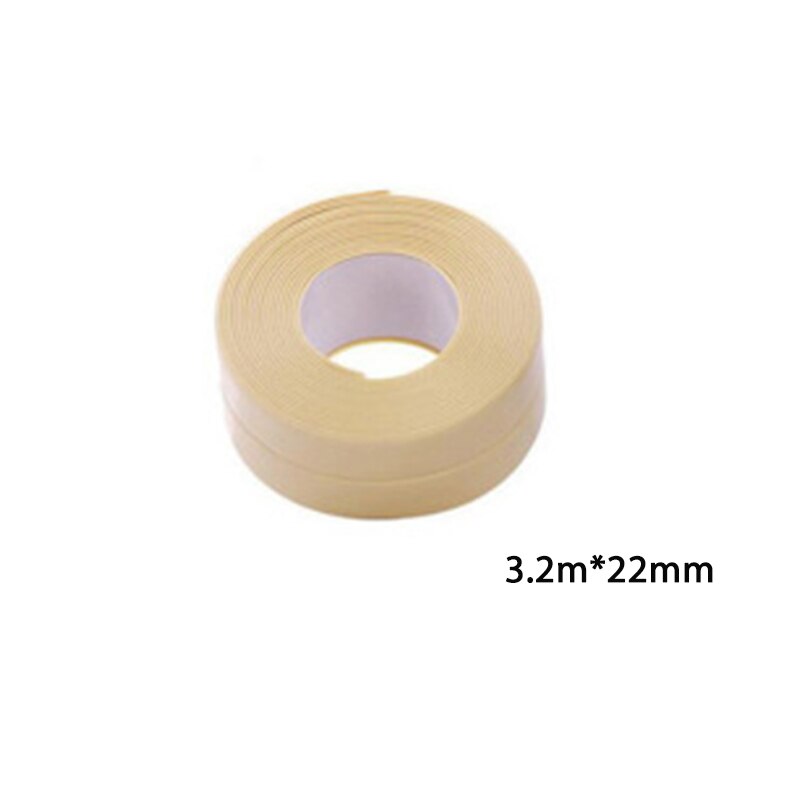 3.2mx38mm 22mm Windows Bath Tape Sealing Strip Pvc Kitchen Waterproof Wall Sticker Self-adhesive Seam Toilet Corner Tape Sealant