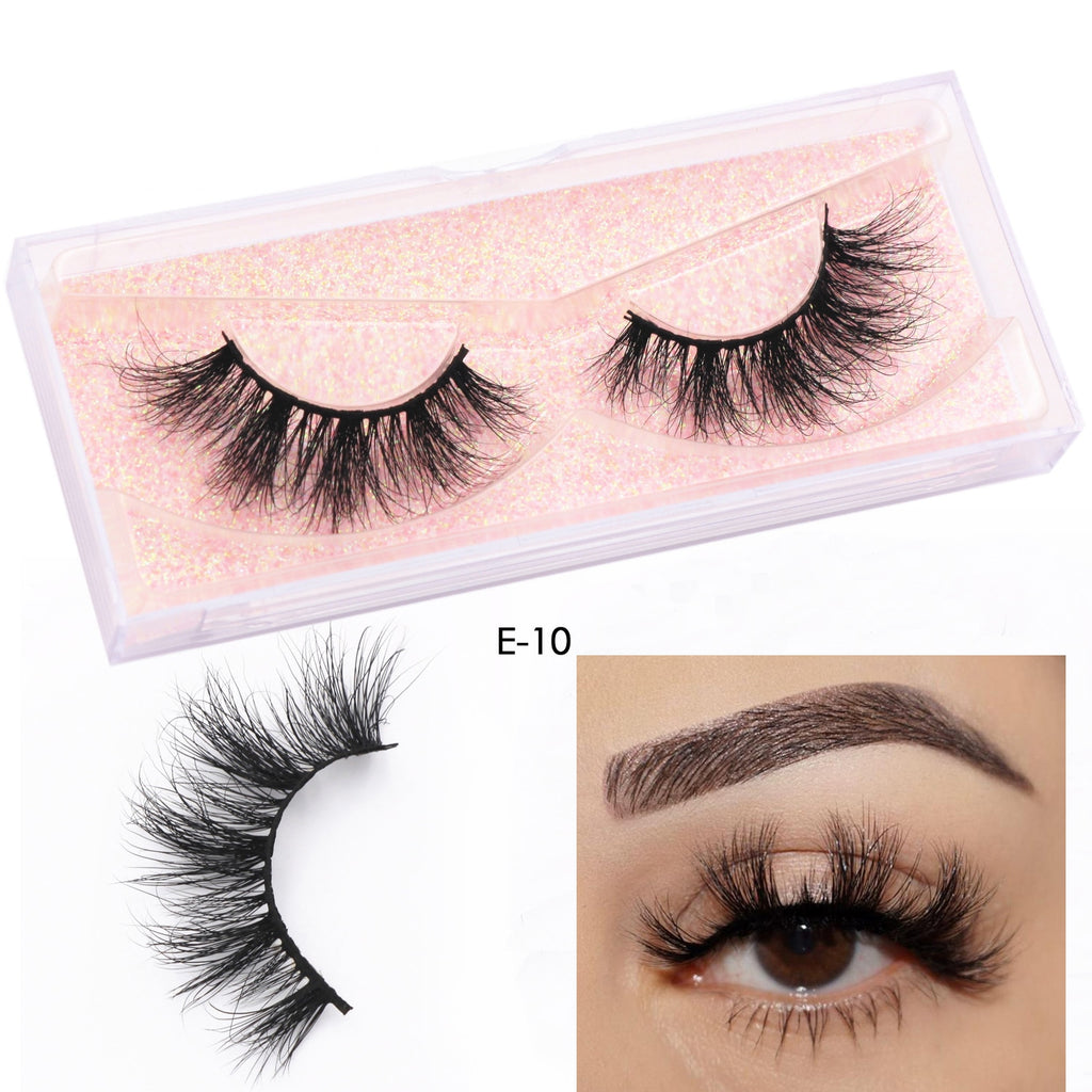 Mink Eyelashes Natural Long 3D Mink Lashes Cruelty Free Handmade Fake Lashes Makeup False Eyelash Short Soft Reusable Lashes A03