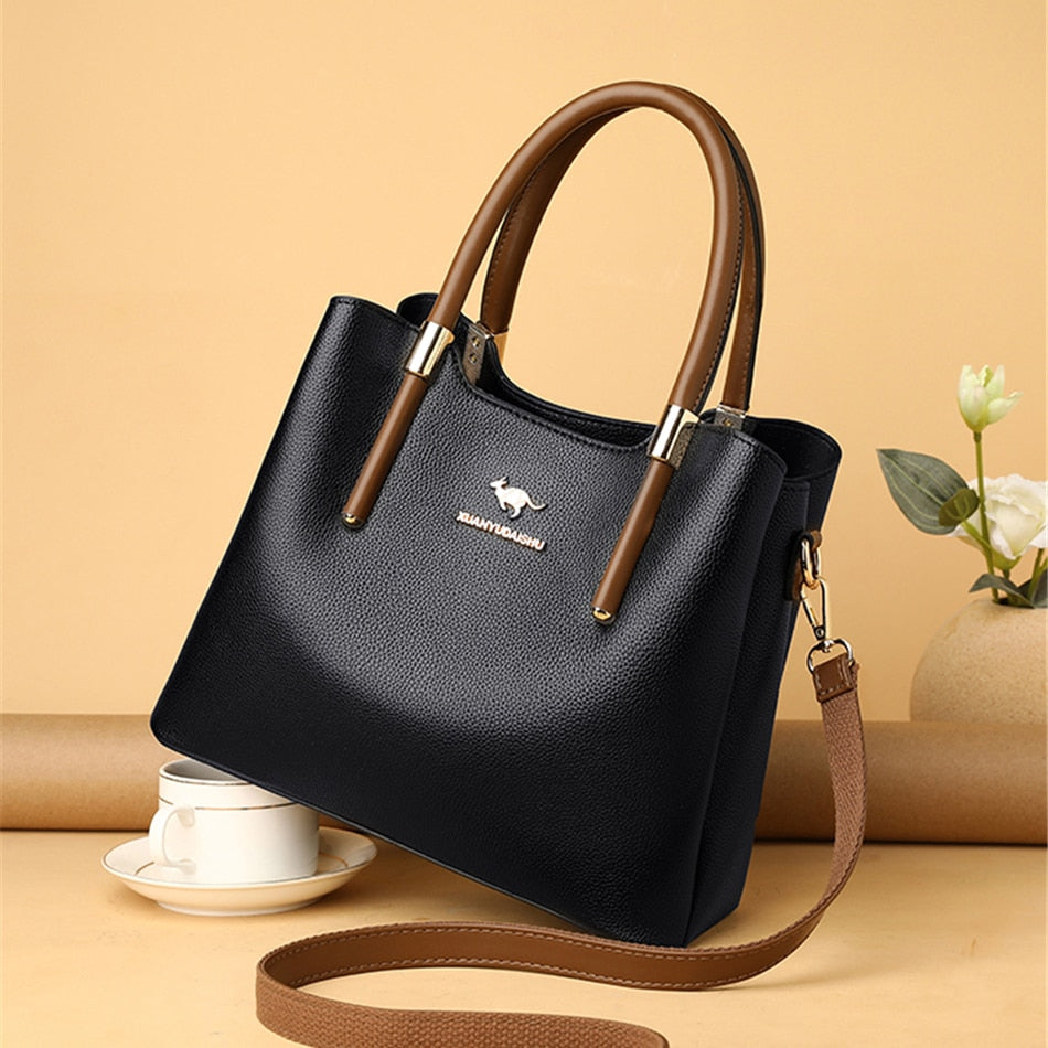 Leather Casual Crossbody Bags for Women 2021 Ladies Luxury Designer Tote Handbag Top-Handle High Quality Shoulder Bag Sac A Main