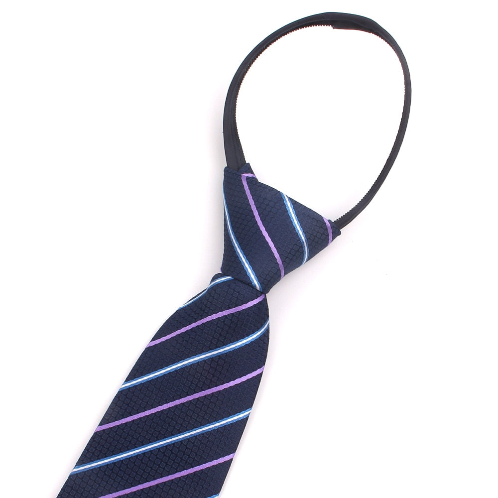 Zipper Tie For Men Women Classic Skinny Neck Tie For Wedding Casual Plaid Mens Neckties Suits Striped Neck Ties Jacquard Cravat