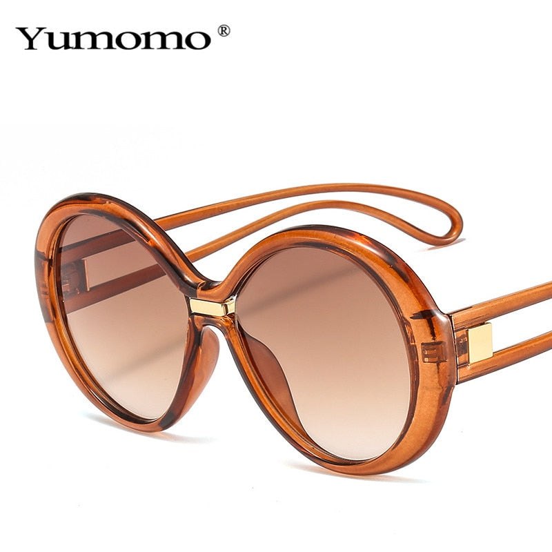 Fashion Oversized Round Sunglasses Women Vintage Colorful Oval Lens Eyewear Popular Men Sun Glasses Shades UV400