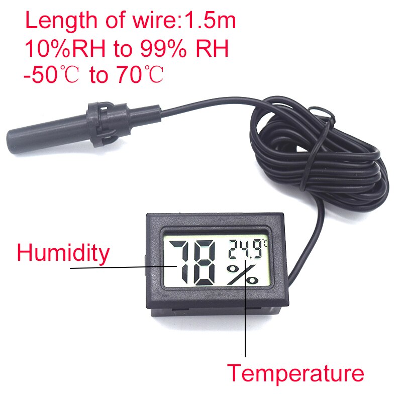 High Accurately Digital Thermometer Hygrometer Meter For Reptile Turtle Terrarium Aquarium Tank Accessories Temperature Humidity