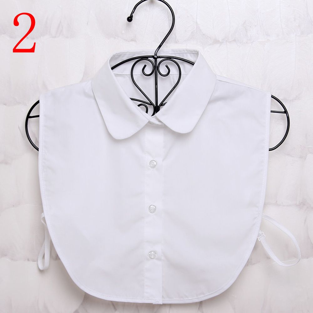 Women Cotton Lace Fake Collar Blouse Vintage Solid Detachable Shirt Collar False Lapel Blouse Top Women Clothes Accessories