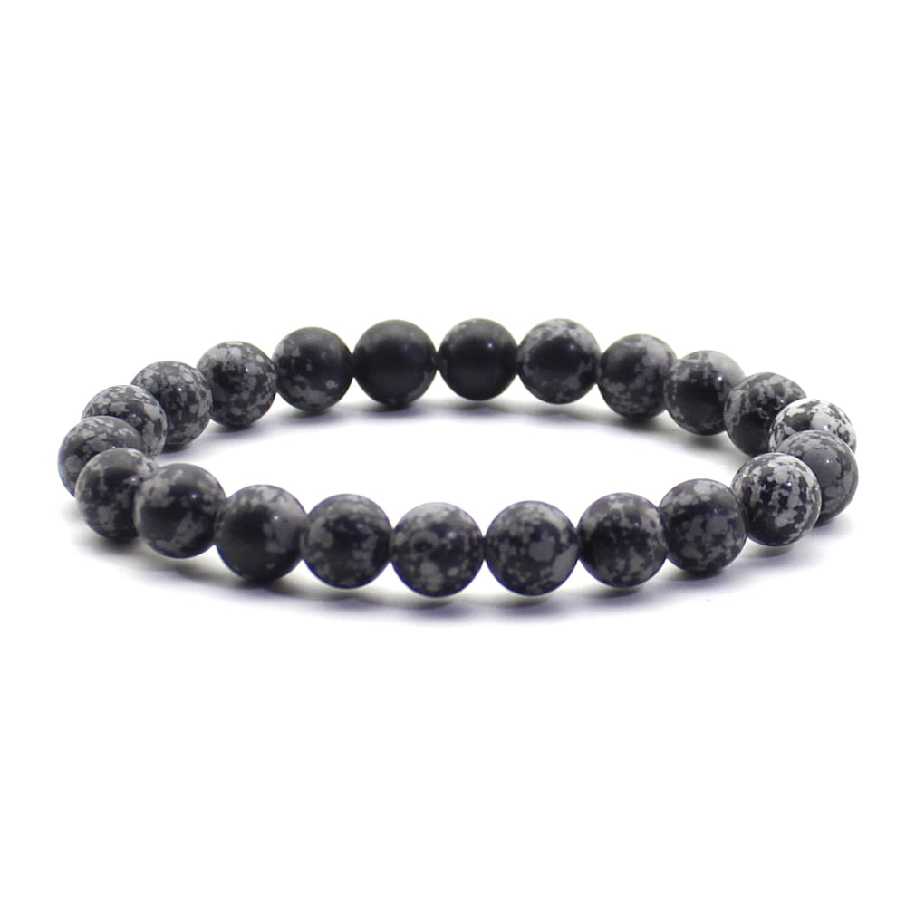 Nature Beaded Bracelet Men 8mm Natural Stone Lava Rock Tiger Eye Black Onyx Matte Healing Beads Stretch Charm Yoga Women Jewelry