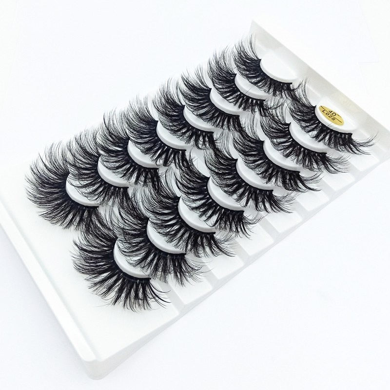 3/5/8 Pairs 3D Mink Lashes 25mm Dramatic Volume Eyelashes Mink Natural Long Silk Eyelashes Beauty Makeup Eyelash Extension Tool