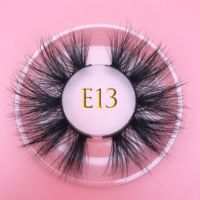 3D MIKIWI real mink lash 25mm E01 extra length and fluffy luxury mink eyelashes natural thick Eye lashes wispy makeup extention