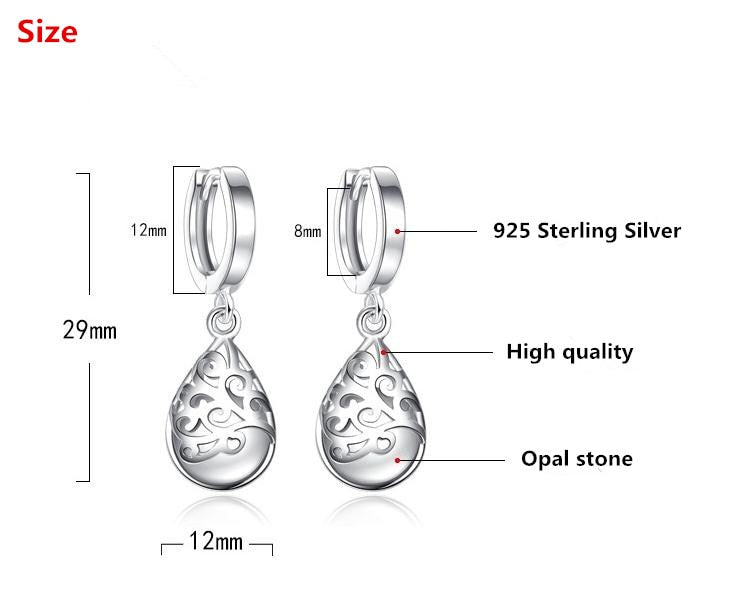 Trendy Opal Stone Flower 925 Sterling Silver Ladies Stud Earrings Original Jewelry For Women Anti Allergy Drop Shipping