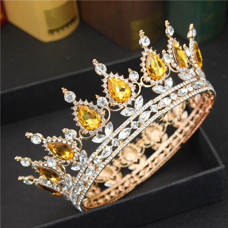 Crystal Queen King Tiaras and Crowns Bridal Diadem For Bride Women Headpiece Hair Ornaments Wedding Head Jewelry Accessories