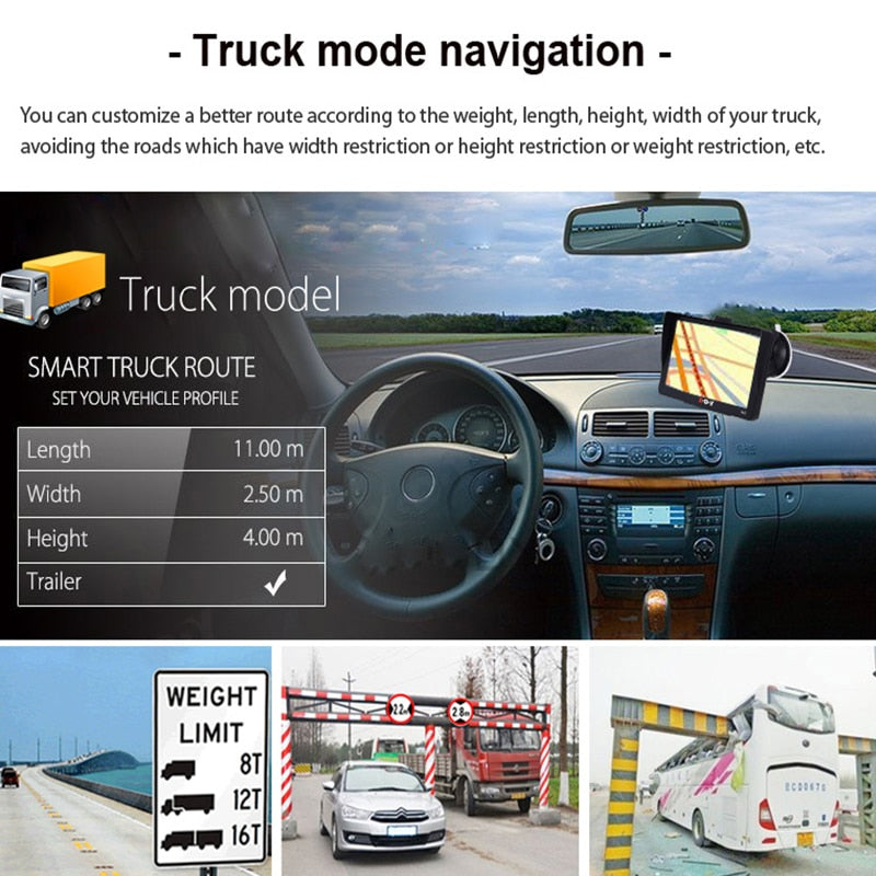 XGODY 7 Inch Car Truck GPS Navigation Car GPS Auto Navigator Sat Nav Bluetooth 256M+8GB 742 Touch Screen Free Update Map 2022